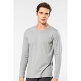 Cacharel Erkek Modal Pamuk V Yaka T-shirt 2243/Gri - 2XL