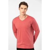 Cacharel Erkek Modal Pamuk V Yaka T-Shirt 2243/MERCAN - 2XL