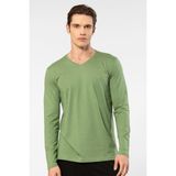 Cacharel Erkek Modal Pamuk V Yaka T-Shirt 2243/YEŞIL - 2XL