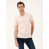 Cacharel Erkek Pembe Slim Fit Polo Yaka Merserize T-Shirt 50284769-VR050 - Toz Pembe - 3XL