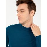 Cacharel Erkek Petrol Slim Fit Çeyrek Balıkçı Yaka Basic Triko Kazak 50257712-VR102