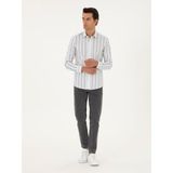 Cacharel Erkek Saks Slim Fit Uzun Kollu Gömlek 50285542-VR032 - 41 - Koyu Mavi