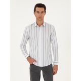 Cacharel Erkek Saks Slim Fit Uzun Kollu Gömlek 50285542-VR032 - 43 - Koyu Mavi