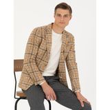 Cacharel Erkek Sarı Slim Fit Ekose Yün Karışımlı Spor Ceket 50272719-VR044 - 6 Drop