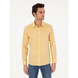 Cacharel Erkek Sarı Slim Fit Kaşmir Karışımlı Oxford Gömlek 50291353-VR044 - 2XL