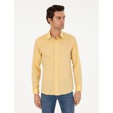 Cacharel Erkek Sarı Slim Fit Kaşmir Karışımlı Oxford Gömlek 50291353-VR044