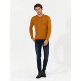 Cacharel Erkek Sarı Slim Fit Pamuk Karışımlı Bisiklet Yaka Triko Kazak 50258846-VR044