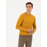 Cacharel Erkek Sarı Slim Fit Yün Karışımlı Bisiklet Yaka Triko Kazak 50258883-VR044