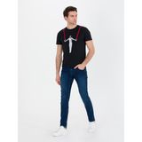 Cacharel Erkek Siyah Bisiklet Yaka Slim Fit T-Shirt 50265409-VR046