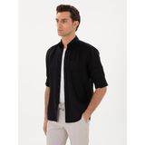 Cacharel Erkek Siyah Regular Fit %100 Keten Gömlek 50303617-VR046 - XL