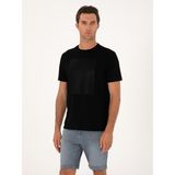 Cacharel Erkek Siyah Regular Fit Baskılı Bisiklet Yaka T-shirt 50311681-VR046
