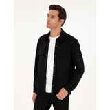 Cacharel Erkek Siyah Regular Fit Ceket Gömlek 50292995-VR046 - 2XL