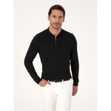 Cacharel Erkek Siyah Regular Fit Yün Karışımlı Fermuarlı Polo Yaka Basic Triko Kazak 50318901-VR046 - XL