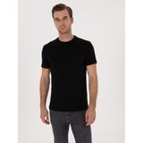 Cacharel Erkek Siyah Slim Fit %100 Pamuk Bisiklet Yaka Basic T-Shirt 50324401-VR046 - XS