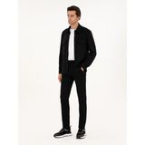 Cacharel Erkek Siyah Slim Fit Beli Bağcıklı Kanvas Pantolon 50292330-VR046 - 32 - 34