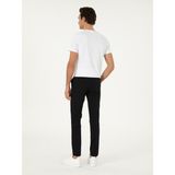 Cacharel Erkek Siyah Slim Fit Beli Lastikli Esnek Kanvas Pantolon 50306188-VR046 - 32