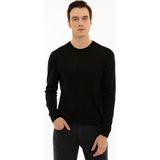 Cacharel Erkek Siyah Slim Fit Bisiklet Yaka Basic Triko Kazak 50227052-VR046