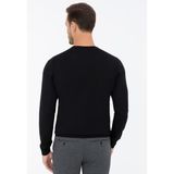 Cacharel Erkek Siyah Slim Fit Bisiklet Yaka Basic Triko Kazak 50237038-VR046