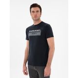 Cacharel Erkek Siyah Slim Fit Bisiklet Yaka Desenli T-Shirt 50302274-VR046