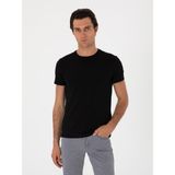 Cacharel Erkek Siyah Slim Fit Bisiklet Yaka T-Shirt 50300699-VR046