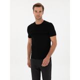 Cacharel Erkek Siyah Slim Fit Bisiklet Yaka Triko T-shirt 50311875-VR046 - XL