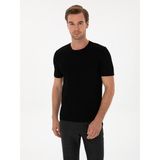 Cacharel Erkek Siyah Slim Fit Bisiklet Yaka Triko T-Shirt 50314608-VR046 - 2XL