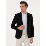 Cacharel Erkek Siyah Slim Fit Dokulu Yün Karışımlı Ceket 50300052-VR046 - 6 Drop