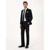Cacharel Erkek Siyah Slim Fit Mikro Desenli Mono Yaka Yün Karışımlı Takım Elbise 50311025-VR046 - 48 - 6 Drop