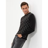 Cacharel Erkek Siyah Slim Fit Pamuk Karışımlı Bisiklet Yaka Triko Kazak 50258882-VR046