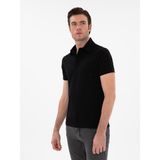 Cacharel Erkek Siyah Slim Fit Pamuk Karışımlı Polo Yaka Cepli T-shirt 50300715-VR046