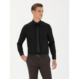 Cacharel Erkek Siyah Slim Fit Uzun Kollu Gömlek 50282995-VR046 - 38