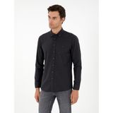 Cacharel Erkek Siyah Slim Fit Uzun Kollu Gömlek 50291698-VR046