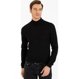Cacharel Erkek Siyah Slim Fit Yarım Balıkçı Basic Triko Kazak 50229754-VR046