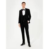 Cacharel Erkek Siyah Slim Fit Yelekli Smokin Damatlık 50250848-VR046 - 6 Drop