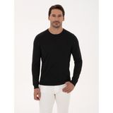Cacharel Erkek Siyah Slim Fit Yün Karışımlı Bisiklet Yaka Basic Triko Kazak 50318854-VR046