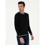 Cacharel Erkek Siyah Slim Fit Yün Karışımlı Bisiklet Yaka Triko Kazak 50271571-VR046