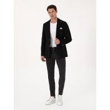 Cacharel Erkek Siyah Slim Fit Yün Karışımlı Kırlangıç Yaka Balık Sırtı Blazer Ceket 50310781-VR046 - 6 Drop