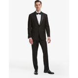 Cacharel Erkek Siyah Slim Fit Yün Karışımlı Şal Yaka Smokin Damatlık 50324526-VR046 - 6 Drop - 48