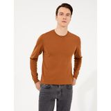 Cacharel Erkek Tarçın Slim Fit Bisiklet Yaka Basic Triko Kazak 50257398-VR191
