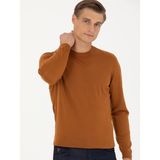 Cacharel Erkek Tarçın Slim Fit Bisiklet Yaka Triko Kazak 50270174-VR191 - 2XL