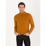 Cacharel Erkek Tarçın Slim Fit Pamuk Karışımlı Yarım Balıkçı Basic Triko Kazak 50257392-VR191 - 2XL
