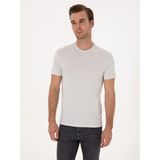 Cacharel Erkek Taş Slim Fit %100 Pamuk Bisiklet Yaka Basic T-Shirt 50324401-VR049
