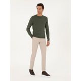 Cacharel Erkek Taş Slim Fit Kanvas Pantolon 50305017-VR049 - 32 - 36