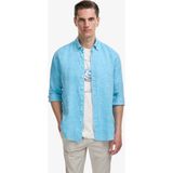 Cacharel Erkek Turkuaz Regular Fit Yakası Düğmeli %100 Keten Gömlek 50319198-VR093