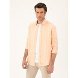 Cacharel Erkek Turuncu Regular Fit %100 Keten Gömlek 50284823-VR051
