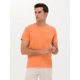 Cacharel Erkek Turuncu Slim Fit T-Shirt 50266613-VR181 - 2XL - Oranj