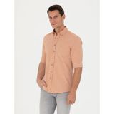 Cacharel Erkek Turuncu Slim Fit Uzun Kollu Gömlek 50265476-VR051
