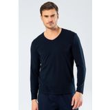 Cacharel Erkek Uzunkol V Yaka T-shirt, %95 Pamuk %5 Elestan
