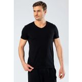 Cacharel Erkek V Yaka %95 Pamuk %5 Elastan Kısa Kollu T-shirt