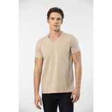 Cacharel Erkek V Yaka Likralı T-Shirt 1332/BEJ - M